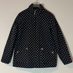 Jones New York Black and White‎ Polka Dot Raincoat